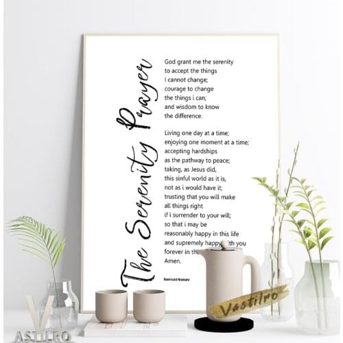 The Serenity Prayer Bible Verse Wall Art Prints Poster Christian Scripture Quotes Home Decor Modern Minimalist Canvas Painting