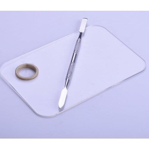 Makeup Palette Acrylic Nail Stamping Plates Polish Gel Mixing Spatula Foundation Eyeshadow Stainless Steel Manicure Maquillaje