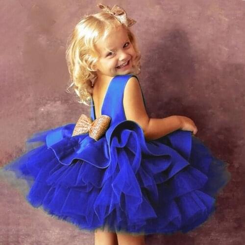 Infant Sequins Christening Baby Girl Dress Christmas Gown Big Bow Princess Dress for Baby 1st Birthday Wedding Party Kid Clothes