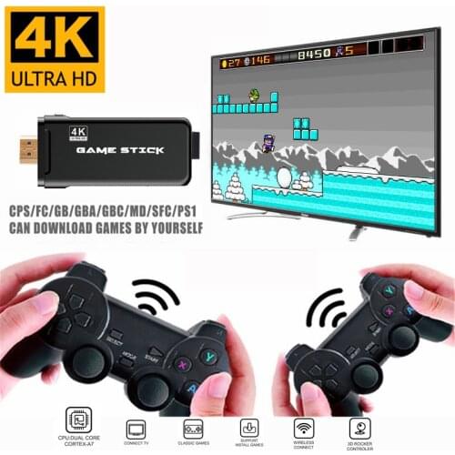Portable 4K TV Video Game Console With Dual 2.4G Wireless Controller Support CPS PS1 Classic Retro Game Console 10000 Games