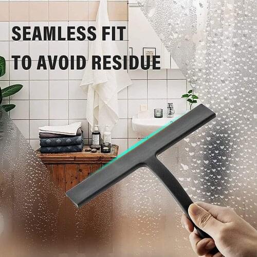 Shower Squeegee Window Glass Wiper Scraper Cleaner with Silicone Blade & Holder Hook for Bathroom Kitchen Car Glass Tool