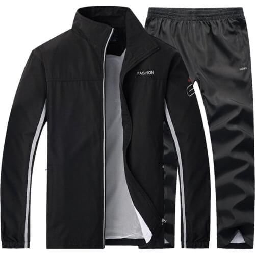 Mens Set Spring Autumn Mesh Liner Tracksuit Set Men Sportswear 2 Piece Sets Jacket+pants Sweatsuit Male Sporting Fitness Sets