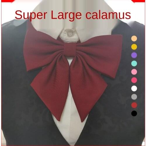 [Super Large Calamus] Red JK Bow Tie Womens Solid Color Pointed Bow Tie Student Uniform Sailor Suit Big Bow