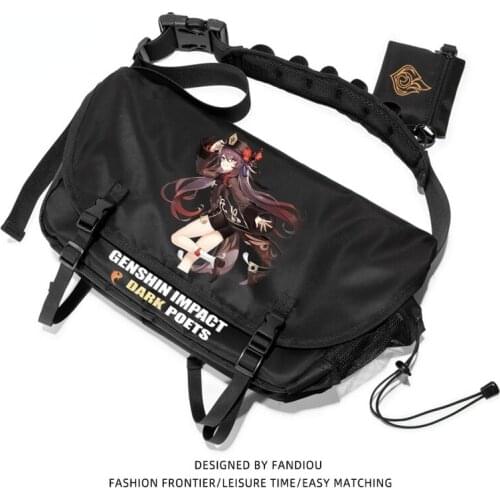 Game Genshin Impact Hutao Diluc Xiao Zhongli Cosplay Unisex Shoulder Student Messenger Bag Crossbody Travel Laptop Fashion Gifts