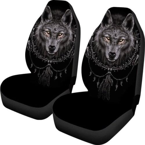 Universal 3D Wolf Print Car Seat Cover Polyester Fabric Car Seat Protector Elastic Auto Seat Cushion Protector Cover For Car SUV