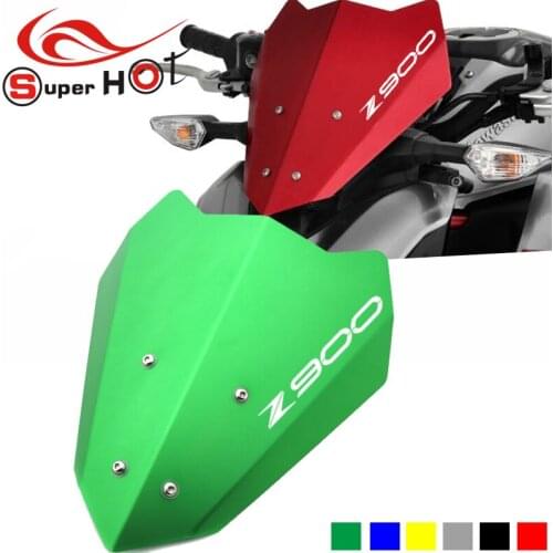 For Kawasaki Z900 2017-2019 Motorcycle Windscreen Windshield Covers Screen Smoke Lens Motorbikes Deflector with Z900 logo