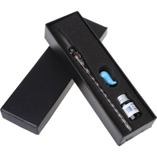 New 6 Colors Vintage Handmade Art Elegant Crystal Glass Dip Pen Sign Ink Pens Gift