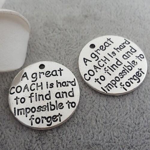 High Quality 20 Pieces/Lot Letter Printed A Great Is Hard To Find And Impossible To Forget Round Disc Charm Pendant