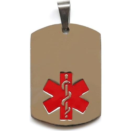 High quality medical dog tag hot sale rectangular stainless steel dog tags