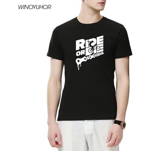 Funny Casual Short Sleeve Tshirts Biker Tshirt Ride Or Die Bicycle T Shirt Men Creative Printed Tops Tee Camisetas Masculina