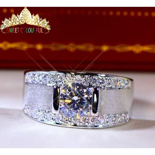 100% 18K 750Au Gold Moissanite Diamond man Ring D color VVS With national certificate MO-0010