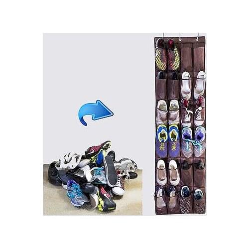 24 Pocket Hanging Storage Bag Door Holder Shoes Storage Holder Organizing Bag with Hooks Space Saver Home Storage Organizer
