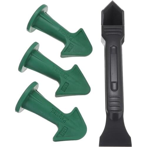 4pcs Reusable Caulk Nozzles Scraper Set Plastic Sealing Caulking Sealant Tools Kit Rubber Trowel Nozzle For Floor Finishing