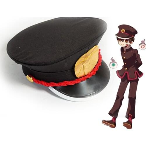 Anime Toilet bound Hanako kun Yugi Amane Cosplay Hat Teak Pu Hanako-kun Cap Soldier Cap Accessory Props toy gift