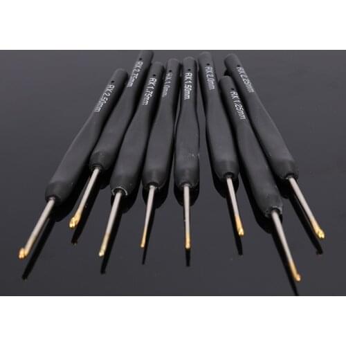 8Pcs / set Black Knitting Needles Plastic Handle Crochet hooks for Knit DIY Craft Loom Tool Weaving Kit Braid