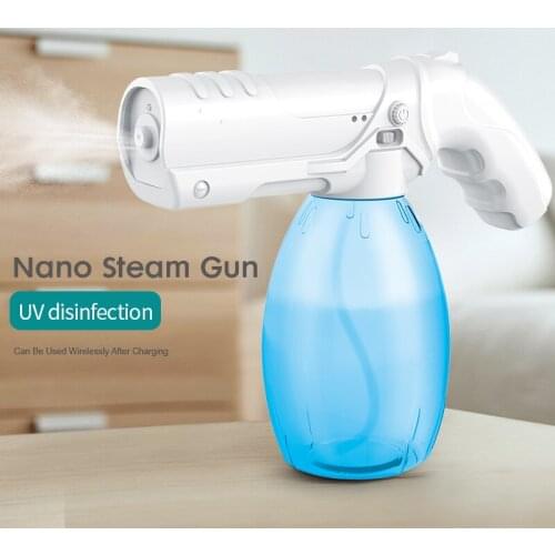 Electric Wireless Disinfection Sprayer Portable USB Rechargeable Nano Atomizer Home Spray Blue Light Disinfector Spray Gun 800ml
