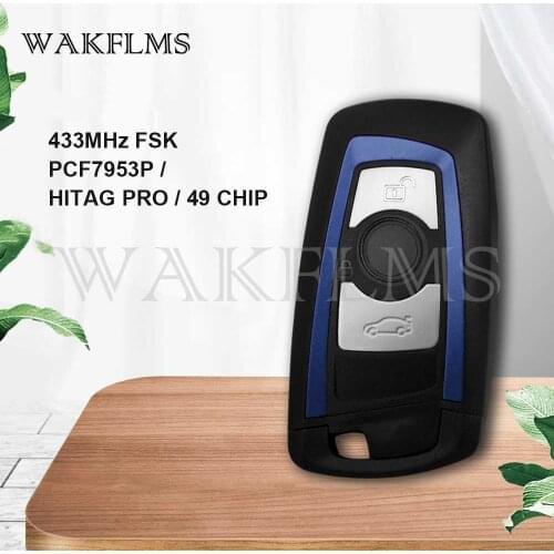 FEM Keyless Full Smart Remote Car Key Fob 3 Buttons 433.2MHz PCF7953P Blue For BMW F Series 2013 2014 2015 2016 3 Series F30