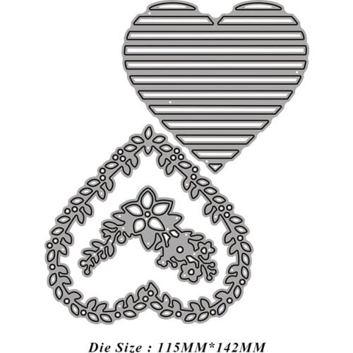 JMCRAFT Flower Lace Love Heart-Shaped Decoration Metal Cutting Dies DIY Scrapbook Handmade Paper Craft Metal Steel Template Dies