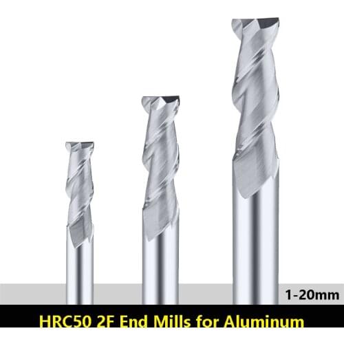 BEYOND 2 Flute Tungsten Steel End Mills for Aluminum HRC50 Solid Carbide CNC Cutting Milling Cutter 1mm 2mm 4mm 6mm 20mm Endmill
