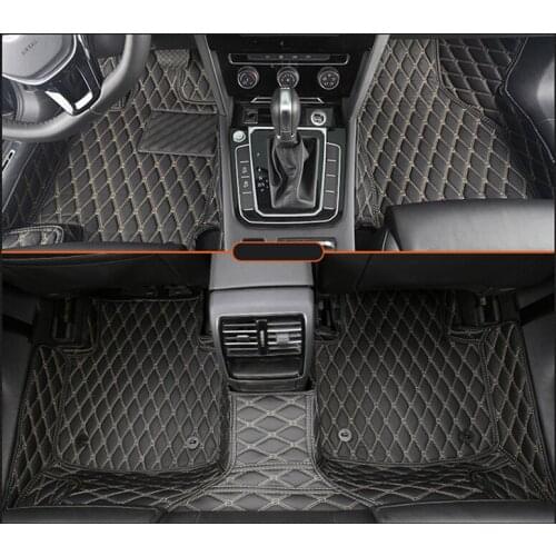 Leather car floor mats for volkswagen vw passat b3 b4 b5 b6 b7 b8 carpet rug interior accessories mat auto foot