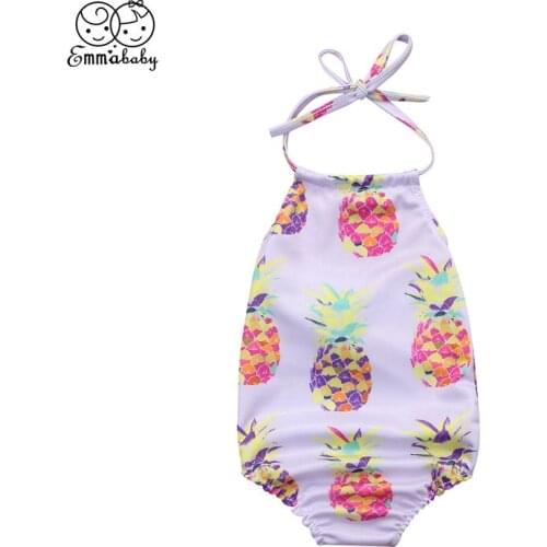 Summer Toddler Kids Baby Girl Sling Pineapple Printed Backless Sleeveless Swimsuit Beachwear Outfits Swimwear Bathing Suit
