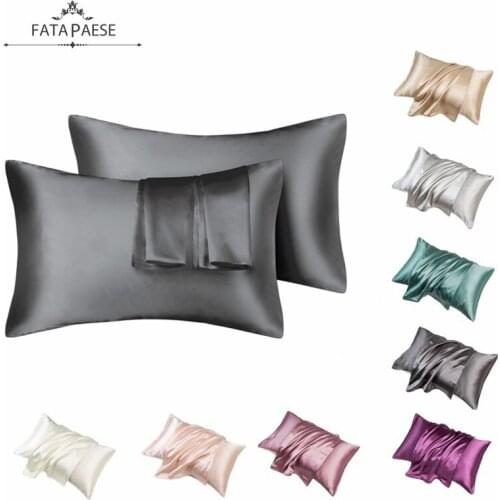 HOT DEALS Solid High Quality Silky Satin Skin Care Pillowcase Hair Anti Pillow Case Queen King Full Size Pillow Cover