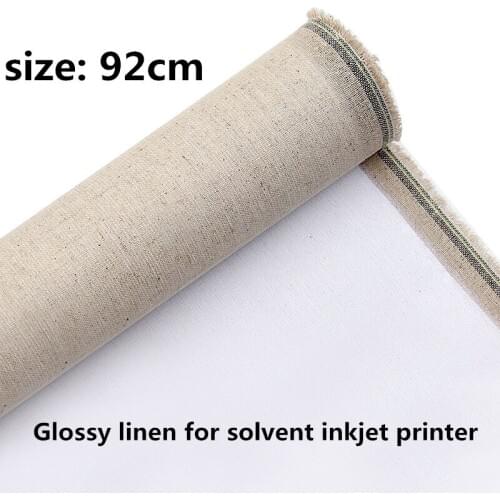36in wide Linen inkjet material with glossy coating for Eco solvent printer 92cm