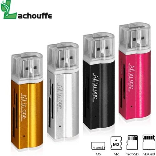 Top selling USB Flash Reader colorful USB 2.0 All/Multi in 1 Memory Card Reader Adapter For Micro SD SDHC TF mini sd card reader