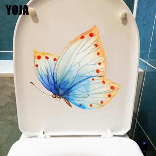 YOJA 21.3X19.8CM Cute Cartoon Butterfly Childern Bedroom Decor Wall Decal Animal Toilet Sticker T1-2003