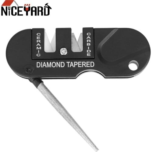 NICEYARD Sharpener Multifunction Foldable Pocket Keychain Knife Sharpening Tool Outdoor Survival Hunting