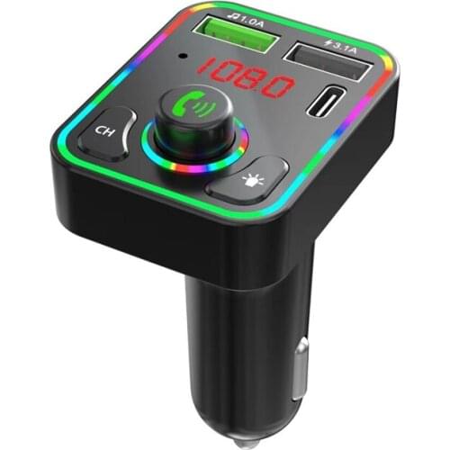 MP3 Wireless Bluetooth 5.0 FM Radio Transmitter for Car,Adapter and Receiver,Dual USB Type-C Charging Car Charger