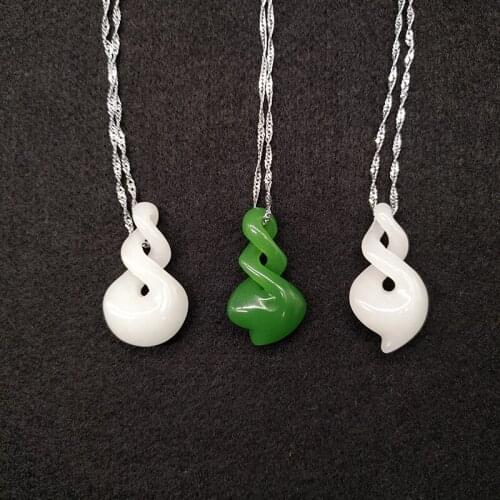 SHIYM Jade Pendant Green Jade Pendant White Jade Good Fortune Amulet Lucky Pendant Man Amulet Charms Jewelry
