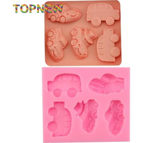Top new HOT The different Cars Silicone Molds 3D Fondant Cake Decoration Tools Sugar Craft Baking Cake Moulds C3003