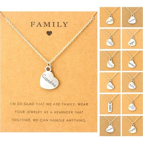 Mothers Day Fathers Day Gift Mom Dad Sister Brother Daughter Son Aunt Uncle Grandma Grandpa Family Chokers Necklaces for Women