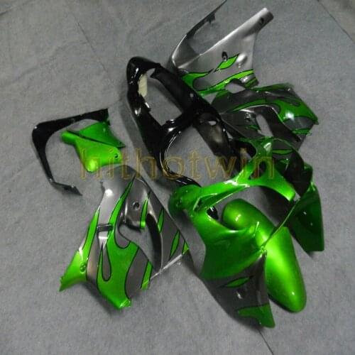 Custom motorcycle cowl for ZX-9R 2000 2001 ZX9R 00-01+Free bolts+grey green ABS Fairing