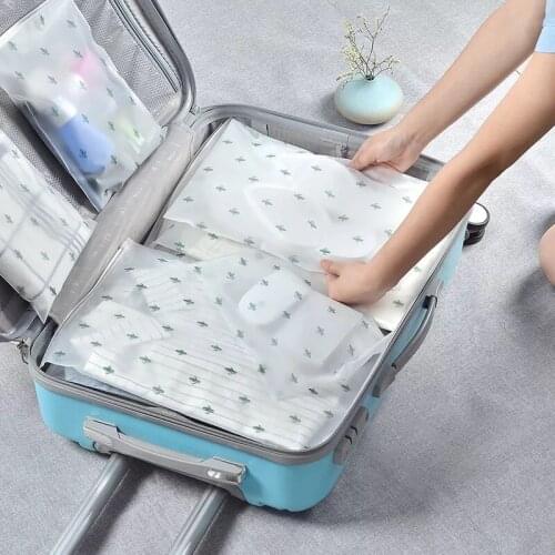 Transparent Shoes Storage Bag Waterproof Cactus Clothes Bag Outdoor Travel Suitcase Underwear Luggage Bag Organizer