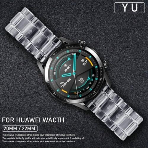 20mm 22mm Transparent Watchband for HUAWEI WATCH GT2e/GT 46mm 42mm Band Bracelet Strap for HONOR Magic2 HUAWEI GT2 Pro Watch