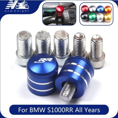With Logo 2 Pcs For BMW S1000RR All Years Motorcycle CNC Aluminum Rearview Handlebar Mirror Bolt Screw Mount Adapter Accessories