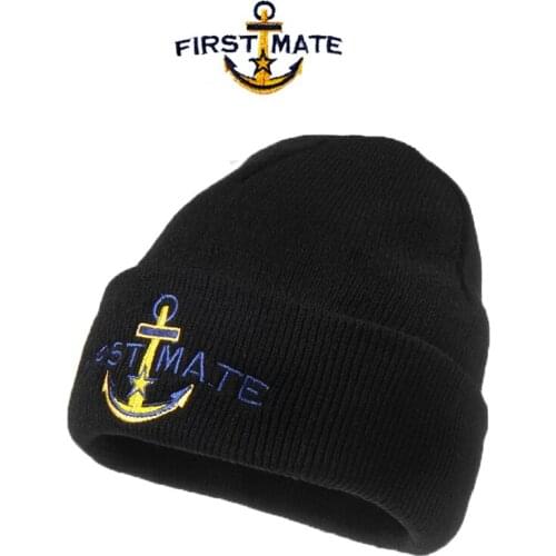 Beanie FIRST MATE Embroidery Knitted Hats for Winter Hats for Womens Hat Girl Autumn Female Beanie Caps Warmeradies zzm016