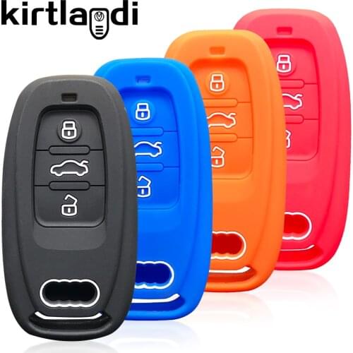 Silicone Remote Smart Key Cover Fob Case Shel for Audi Q5 A4 A4L A5 A6 A7 A8 RS4 RS5 S4 S5 Quattro Q3 Q7 Accessories Key Holder