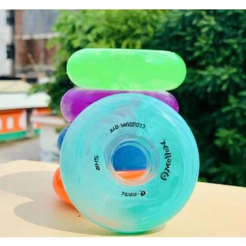 85A High Rebound Slalom Wheel with 72mm 76mm 80mm Half Transparent Fashion FSK Skates Wheels for SEBA KSJ WFSC IGOR High HV HL