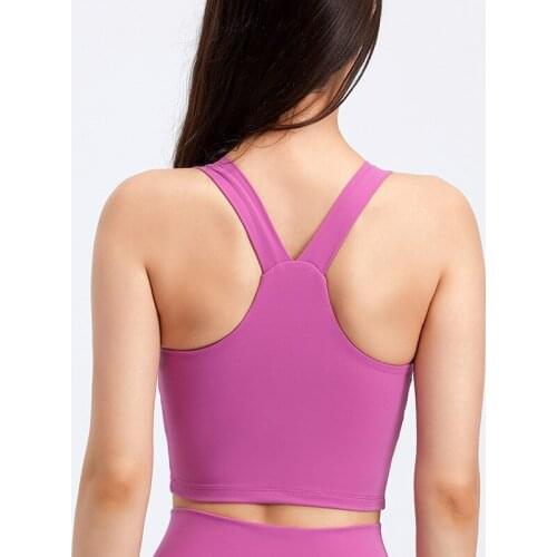 SDFHSFH Yoga Vest Top For Women Cross Beauty Back Fitness Sports Bra Gym Elastic Running Crop V-neck Sexy Chest Pad Push Up
