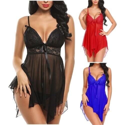 Womens sleepwear Sexy Plus Size Lace night dress Lingerie Temptation Underwear Nightdress pijama mujer algodon verano 2021 New