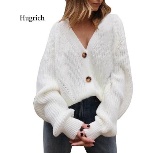Autumn Women Sweters V Neck Button Down Long Sleeve Cable Knit Solid Cardigan Sweaters Outerwear Tops Sueters De Mujer Moda