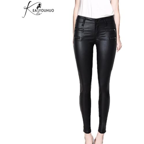 2020 Winter Trousers Women Leather Pants Leggings High Waist Plus Size Jeans Woman Pants Black Pencil Pants Pantalon Mujer Femme