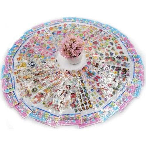 100 sheets Sticker Kids Cute 3D Cartoon Stickers Mixed School Teacher Reward Children Early Learning Toys for Children