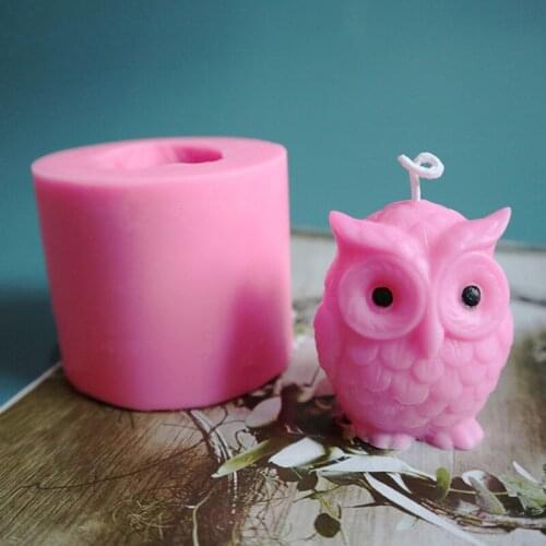 3D Owl Animal Silicone Soap Mold Resin Clay Candle Molds Fondant Cake Decorating Tools Chocolate Candy Pastry Baking Mold