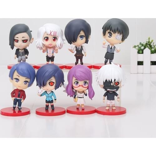 4pcs/set 8cm Animation Tokyo Ghoul Kaneki Ken REI Sendasly Kirishima Toka PVC action Figure Toy