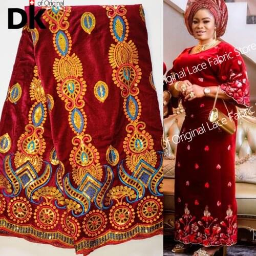 5 Yards Latest African Lace Fabric 2021 High Quality Cotton For DIY Velvet Lace Nigerian Lace Fabrics For Party Wedding Material