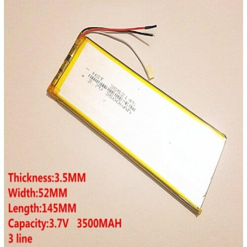 3.7V 3500mAh 3552145 Polymer Lithium Li-Po Rechargeable Battery For MP5 GPS DVD E-book Tablet PC mobile phone video game